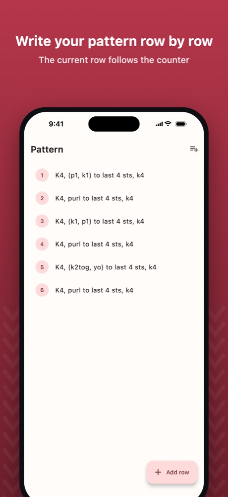 Writing the pattern row by row